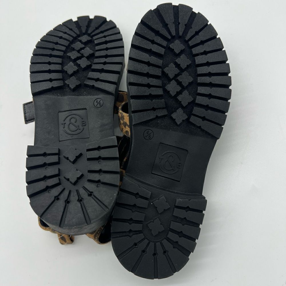 Treasure & Bond Shoes Kids' Nwob Gabrielle Strappy Sandal In Tan Leopard Print - Picture 4 of 6